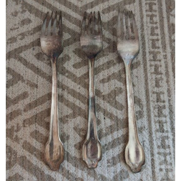 VTG International Silver Co Set of 3 Dinner Forks Unpolished 7.1/4" - Picture 2 of 6